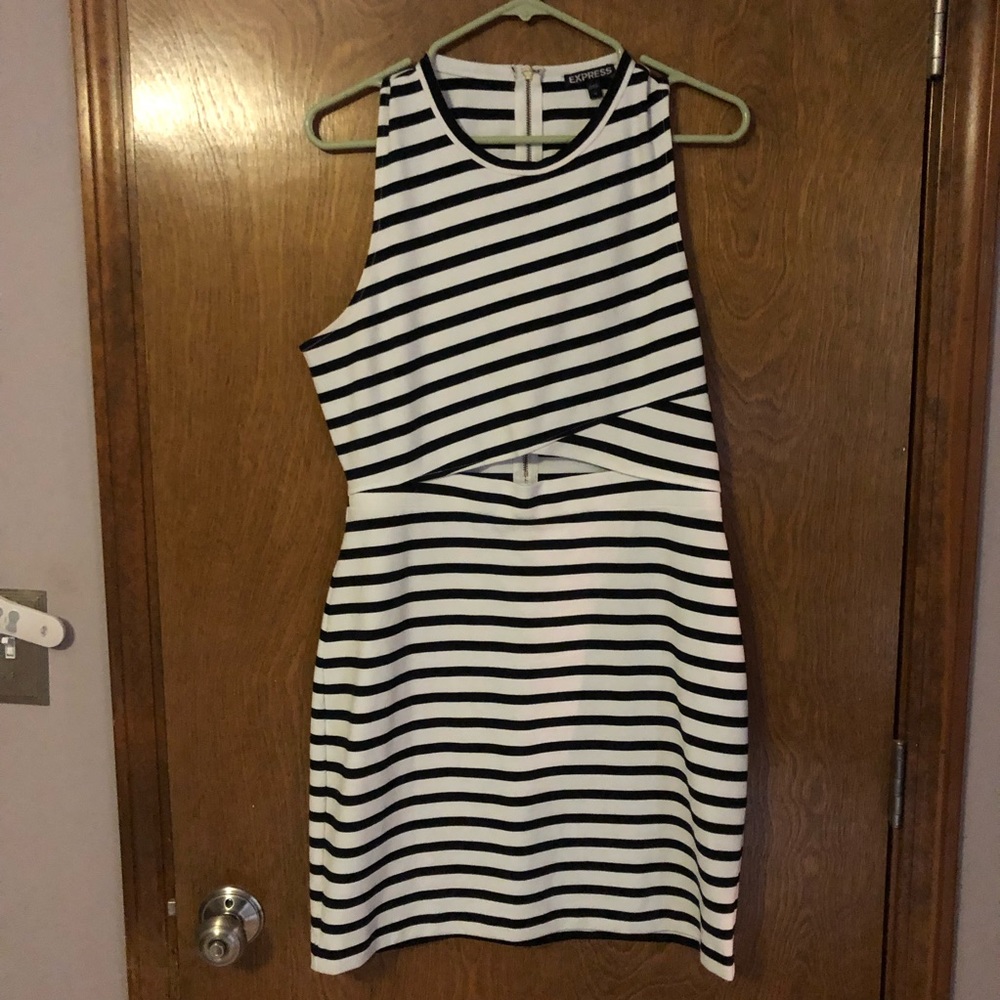 Express peep midriff dress